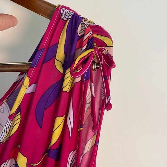 Maxi Disco Flowers Dress XL - XXL VTG 90’s do 70’s - Picture 2 of 6